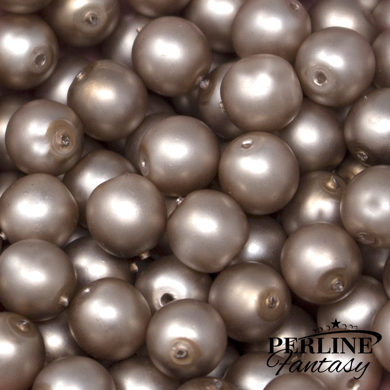Perle Tonde Vetro di Boemia 10 Mm Pastel Champagne