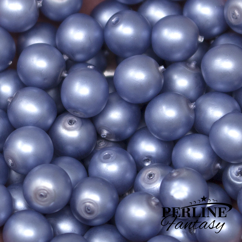 Perle Tonde Vetro di Boemia 10 Mm Pastel Dk. Sapphire