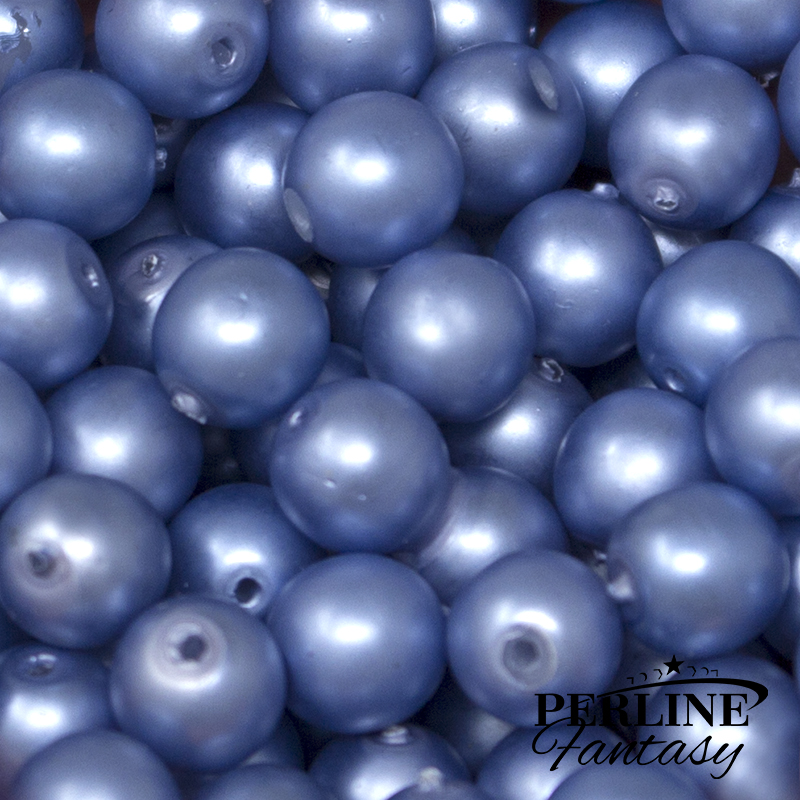 Perle Tonde Vetro di Boemia 10 Mm Pastel Lt. Sapphire