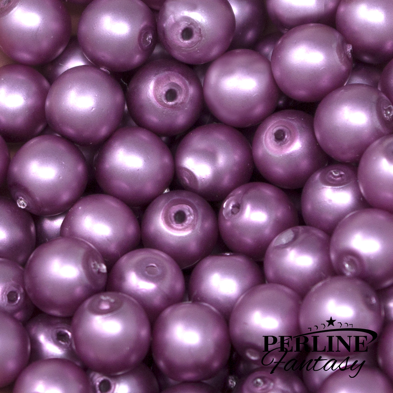 Perle Tonde Vetro di Boemia 10 Mm Pastel Lavender Perle Tonde Vetro di Boemia 10 Mm Pastel Lavender