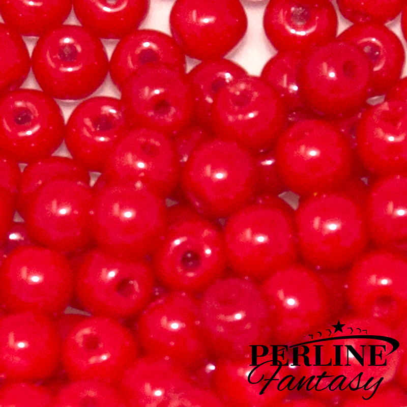 Perle Tonde Vetro di Boemia 4 Mm Op. Red