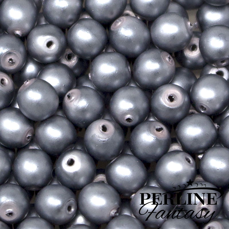 Perle Tonde Vetro di Boemia 10 Mm Pastel Grey