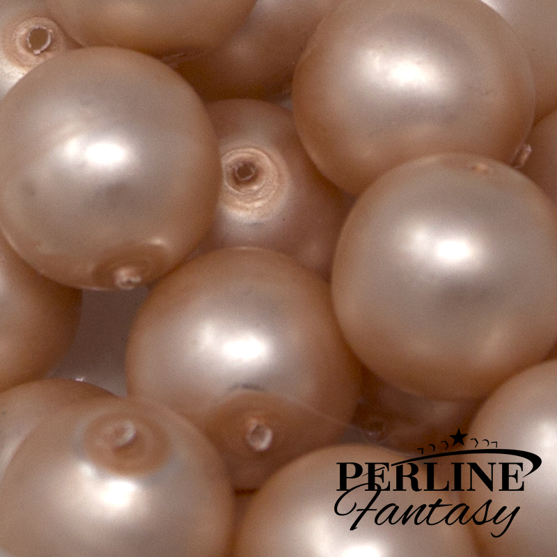 Perle Tonde Vetro di Boemia 10 Mm Pastel Peach