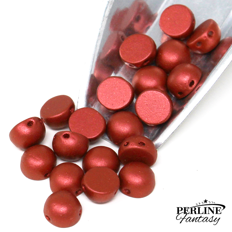 Cabochon 2 Fori 6 Mm Lava Red