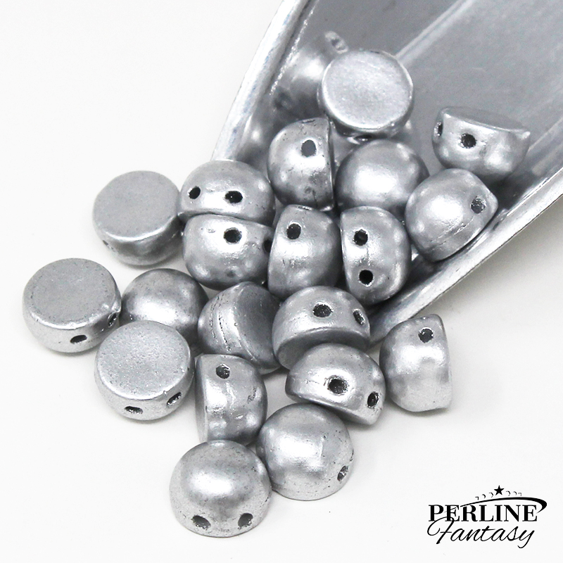 Cabochon 2 Fori 6 Mm Silver Al. Mat