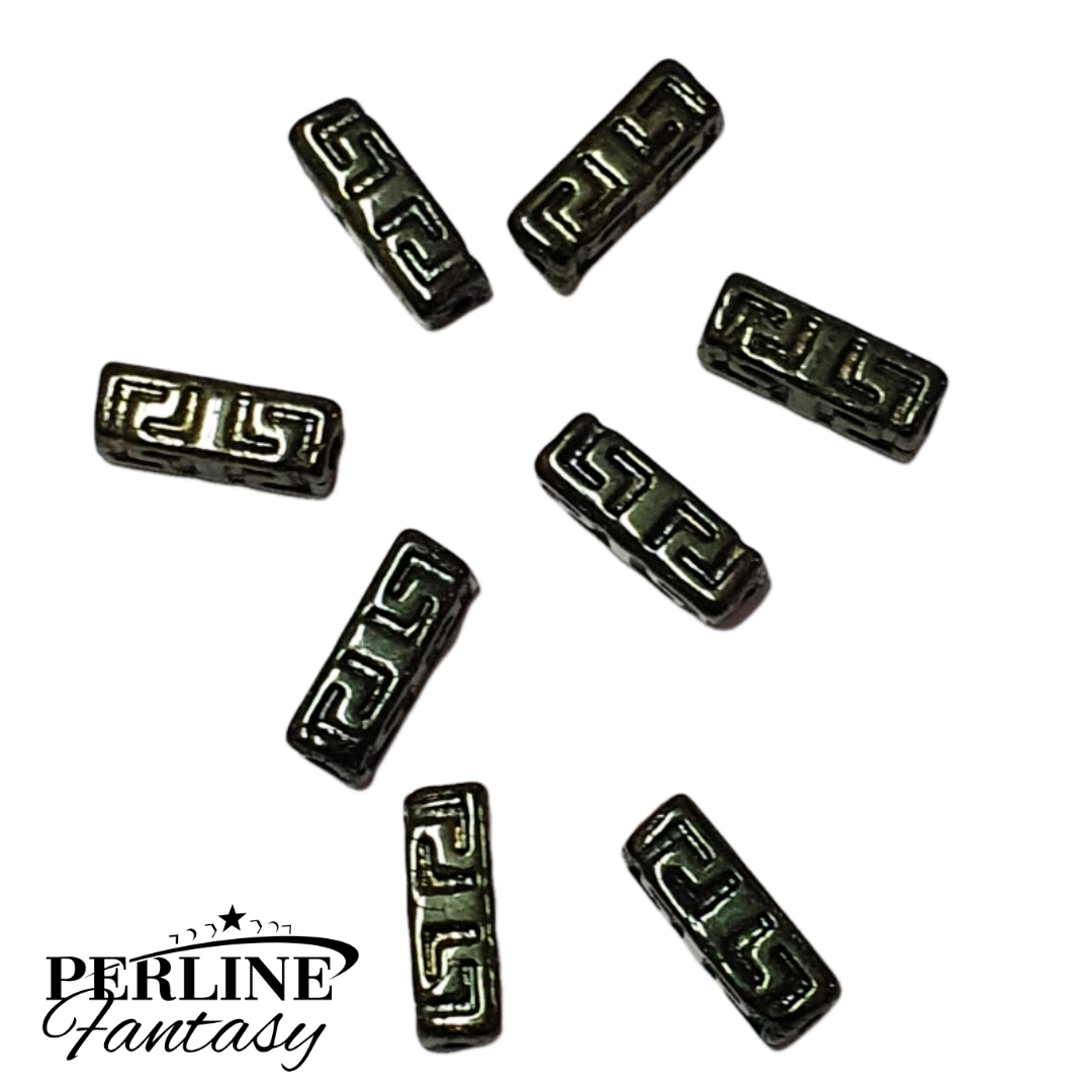 Perline Celtic Block 15 x 5 Mm Jet Red Luster