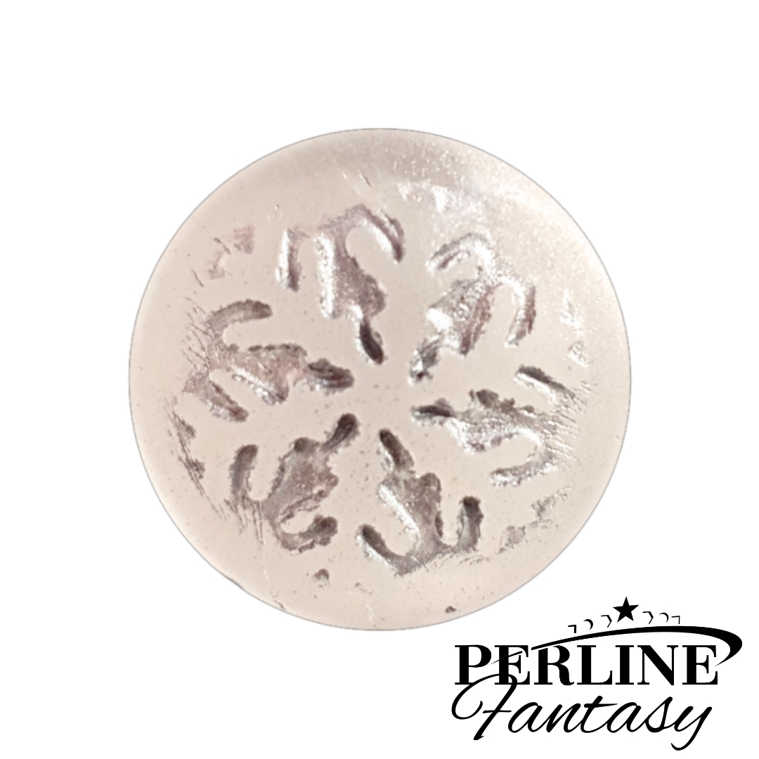 Cabochon Snowflake 21 Mm White/Silver