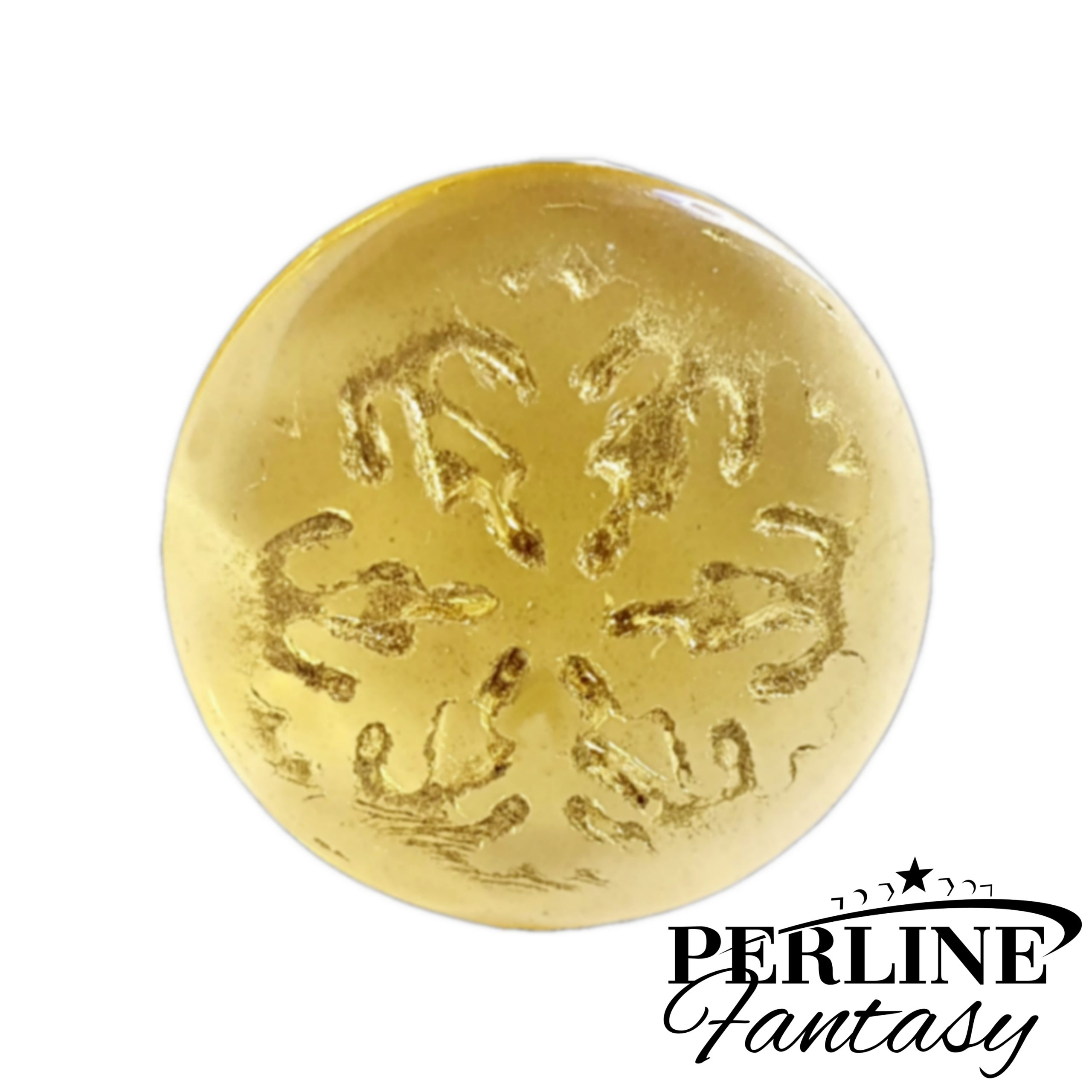 Cabochon Snowflake 21 Mm Topaz/Gold Cabochon Snowflake 21 Mm Topaz/Gold