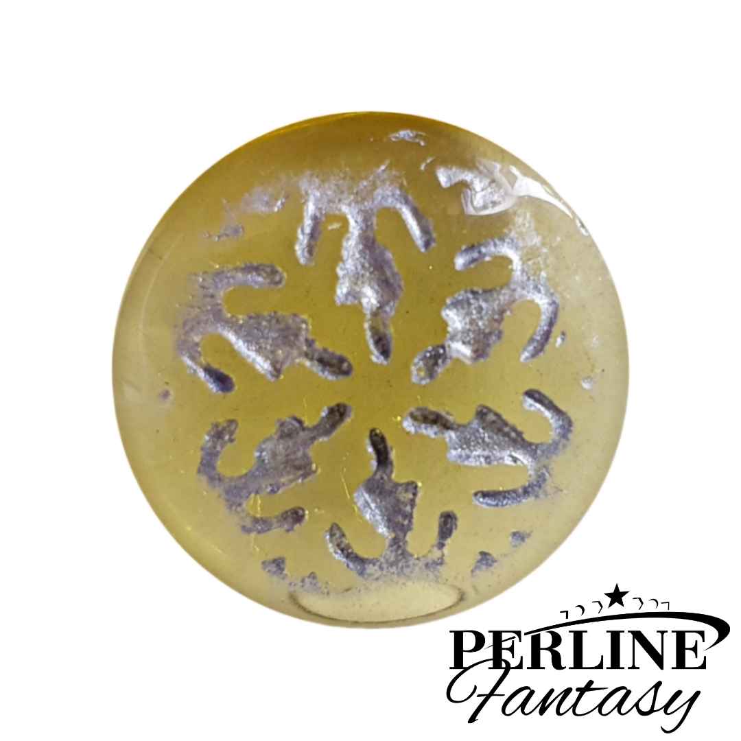 Cabochon Snowflake 21 Mm Topaz/Silver
