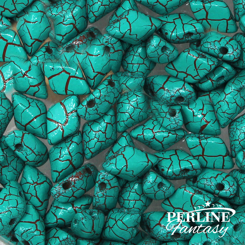Perline Gemduo Ionic Turq. Green/Brown