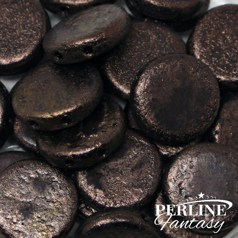 Perline Coin Etched Bronze Doppio Foro