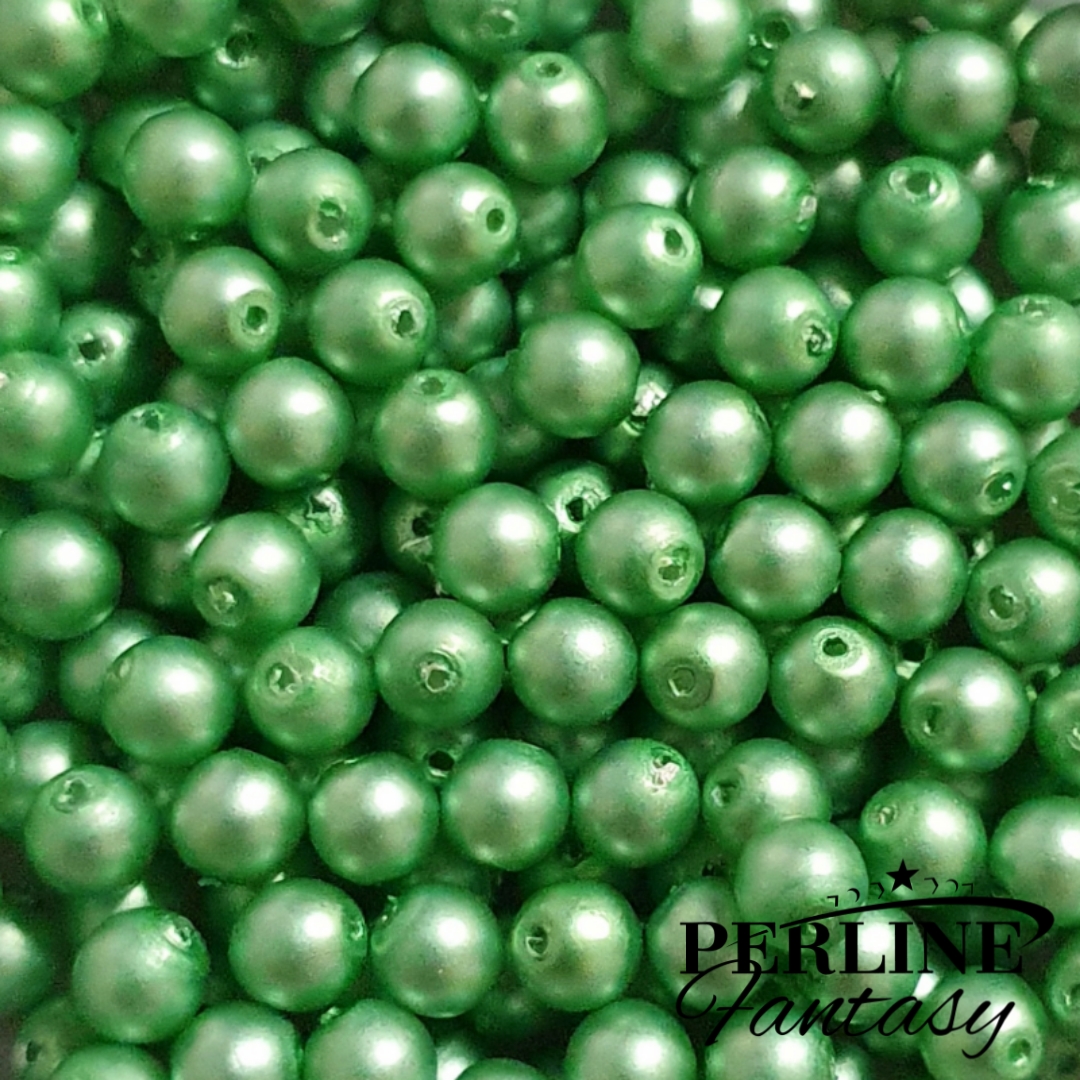 Perle Tonde Vetro di Boemia 12 Mm Pastel Dk. Green Perle Tonde Vetro di Boemia 12 Mm Pastel Dk. Green