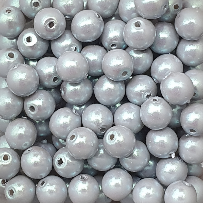 Perle Tonde Vetro di Boemia 6 Mm Pearlescent Grey