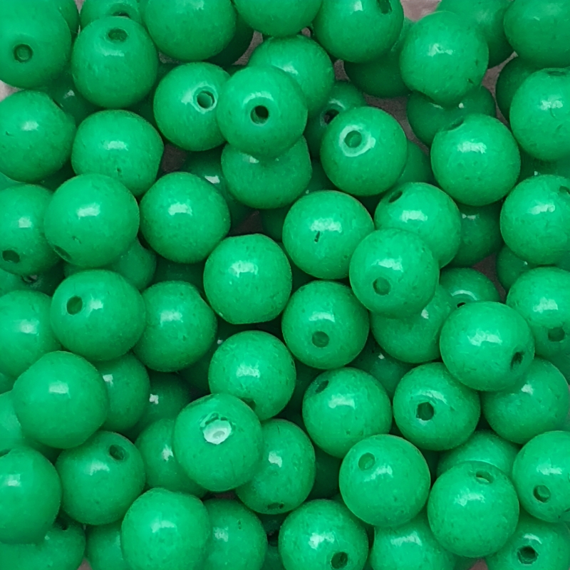 Perle Tonde Vetro di Boemia 6 Mm Shine Green