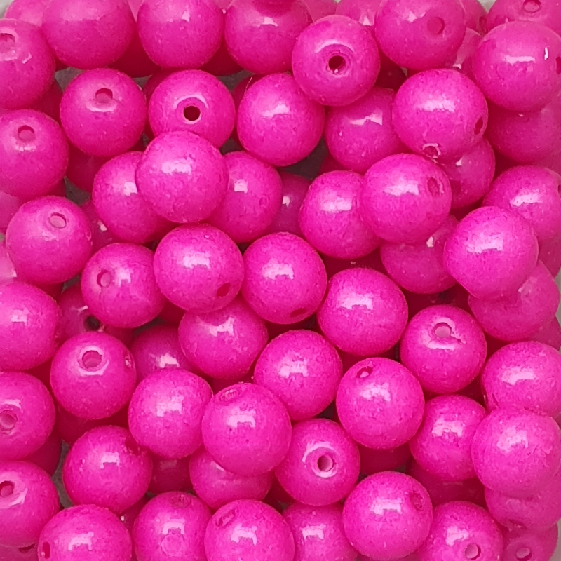 Perle Tonde Vetro di Boemia 6 Mm Shine Magenta
