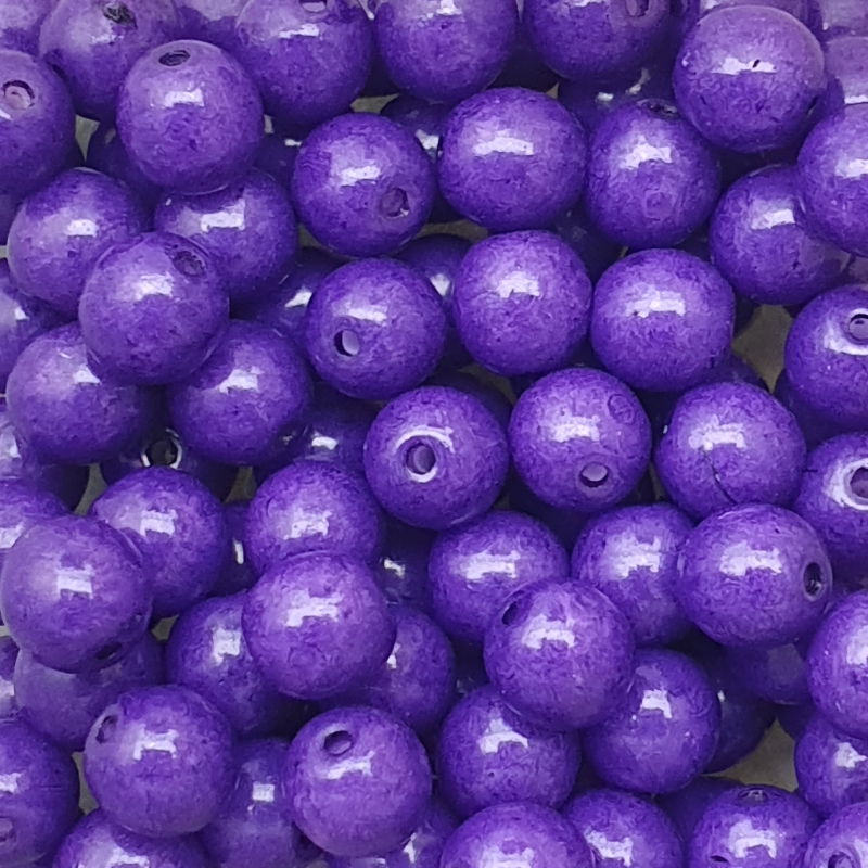 Perle Tonde Vetro di Boemia 6 Mm Shine Violet