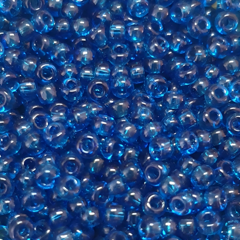 Rocailles Miyuki 8/0 Transparent Capri Blue