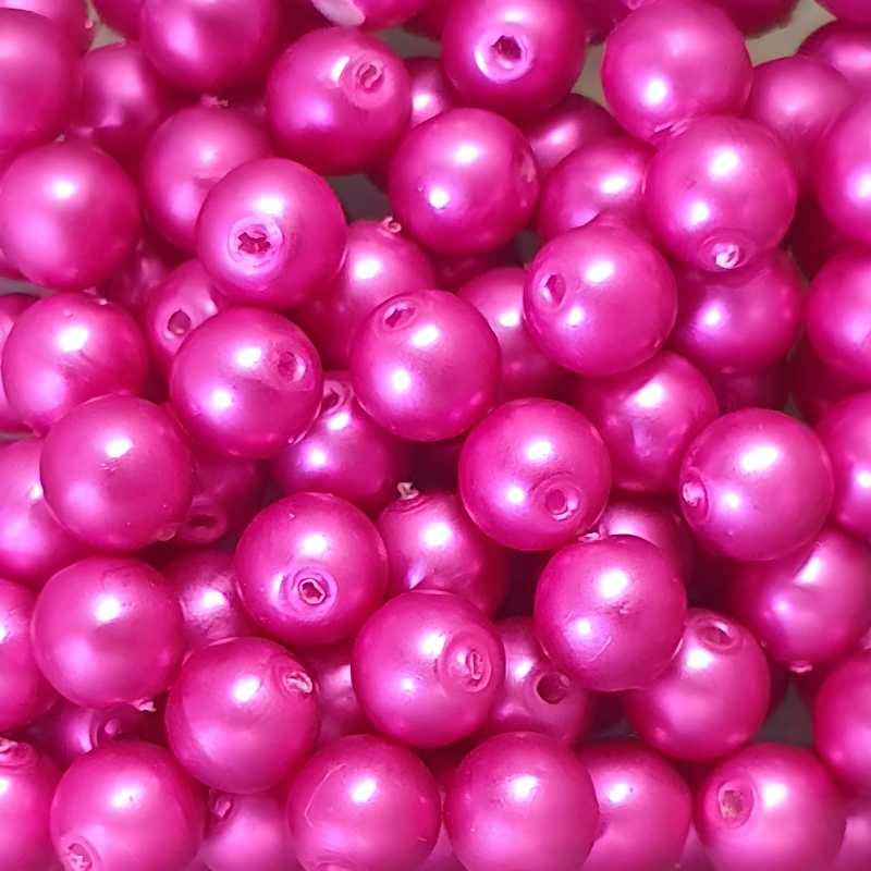 Perle Tonde Vetro di Boemia 4 Mm Pastel Fuchsia