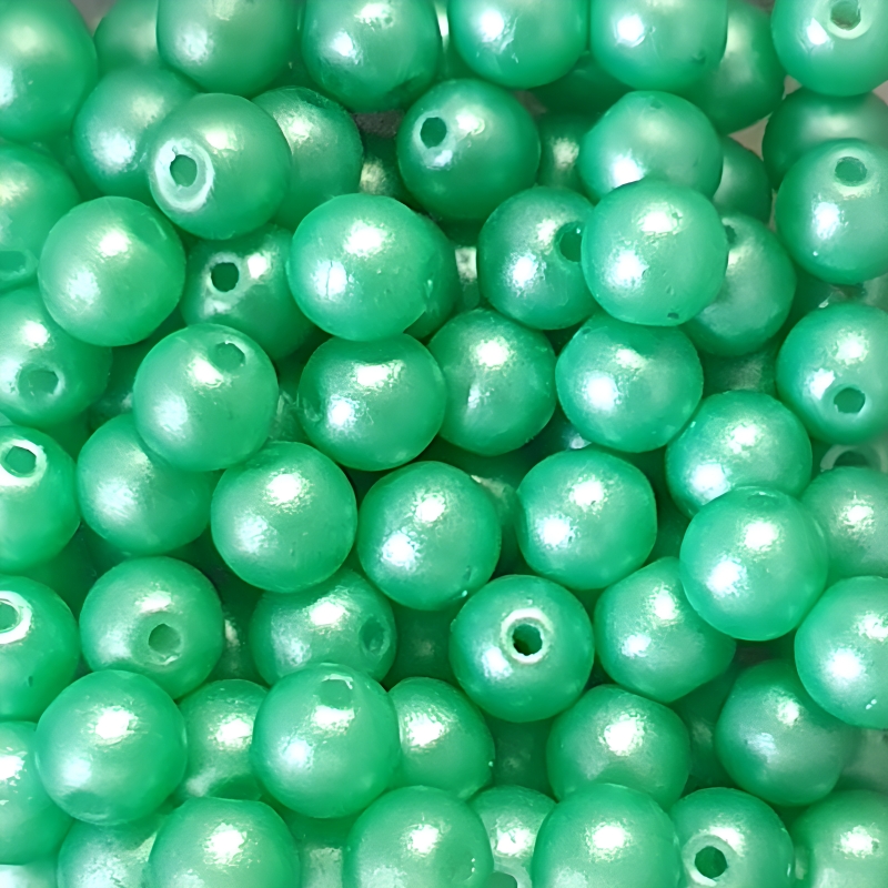 Perle Tonde Vetro di Boemia 4 Mm Shine Lt. Green