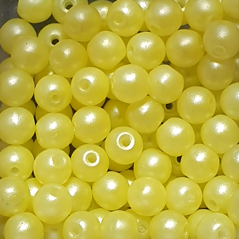 Perle Tonde Vetro di Boemia 4 Mm Pearl Shine Yellow