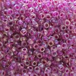Rocailles Miyuki 11/0 Color Lined Raspb. Crystal AB (264)