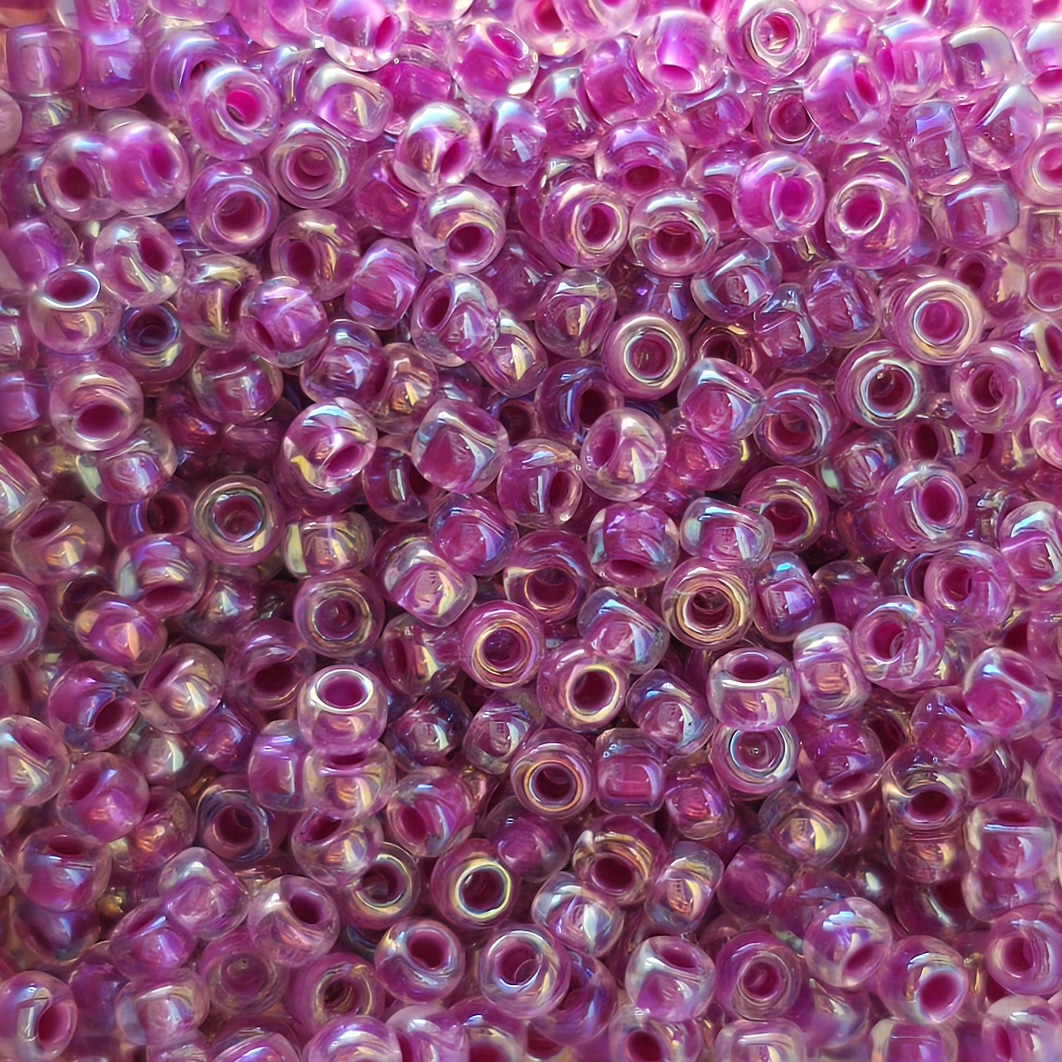 Color Lined Raspberry Crystal AB 264 Rocailles Miyuki 11/0 Color Lined Raspb. Crystal AB (264) - immagine 1